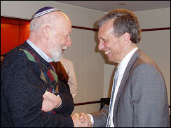 Rabbi Jason Miller - Rabbi Mayer Rabinowitz with Chancellor Arnie Eisen