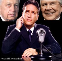 Ariel Sharon, Jon Stewart and Pat Robertson (by Rabbi Jason Miller)